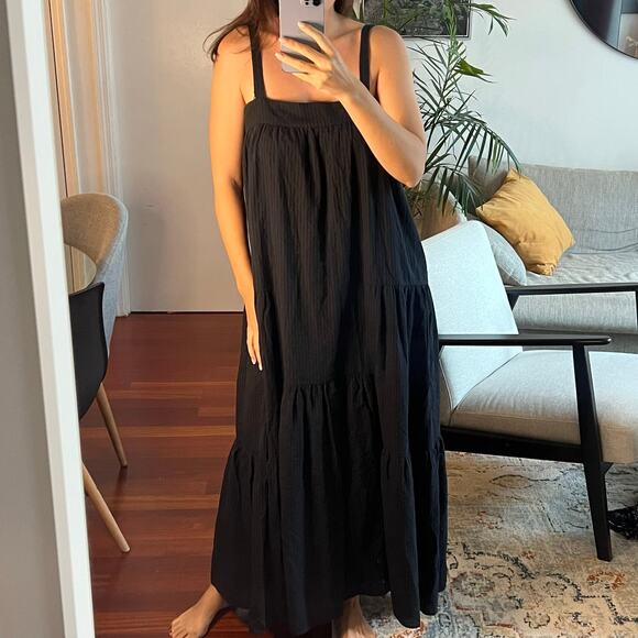 Jenni Kayne maxi summer black sleeveless dress cotton size S - Picture 1 of 5